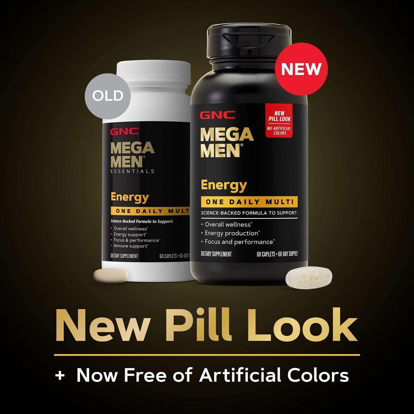 GNC Mega Men One Daily Energy & Metabolism for Men, 60 Caplets