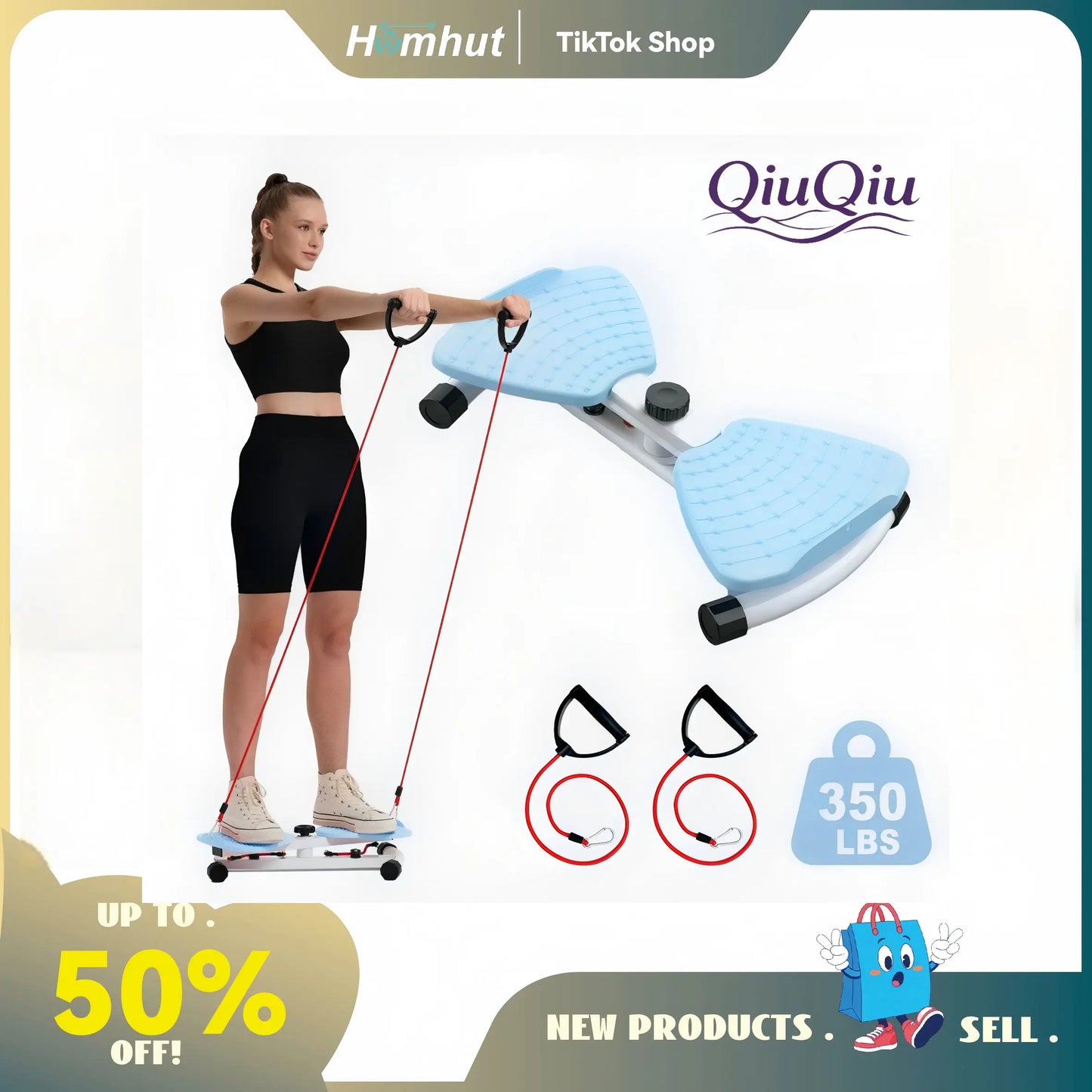 Waist Twist Machine - 300 Lbs Capacity Ab Board, Women'S Portable Exercise Equipment for Home Gym Aerobic Cardio Training
