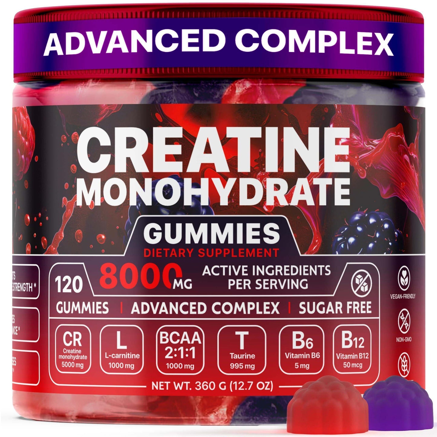 Delicious Vegan Creatine Monohydrate Gummies for Enhanced Performance