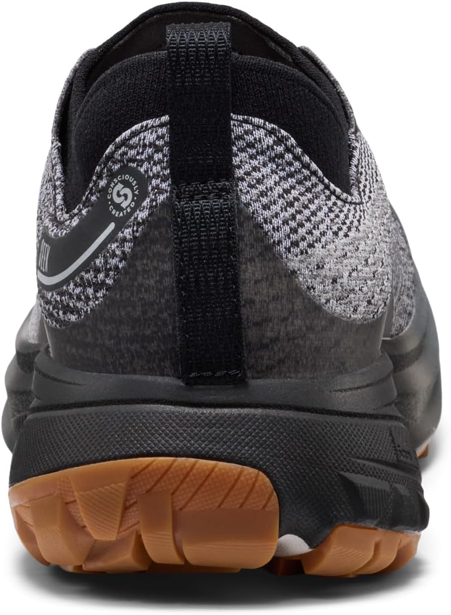 KEEN Seek Trail Running Shoes in black and gray with rugged outsole, designed for outdoor running and trail adventures.