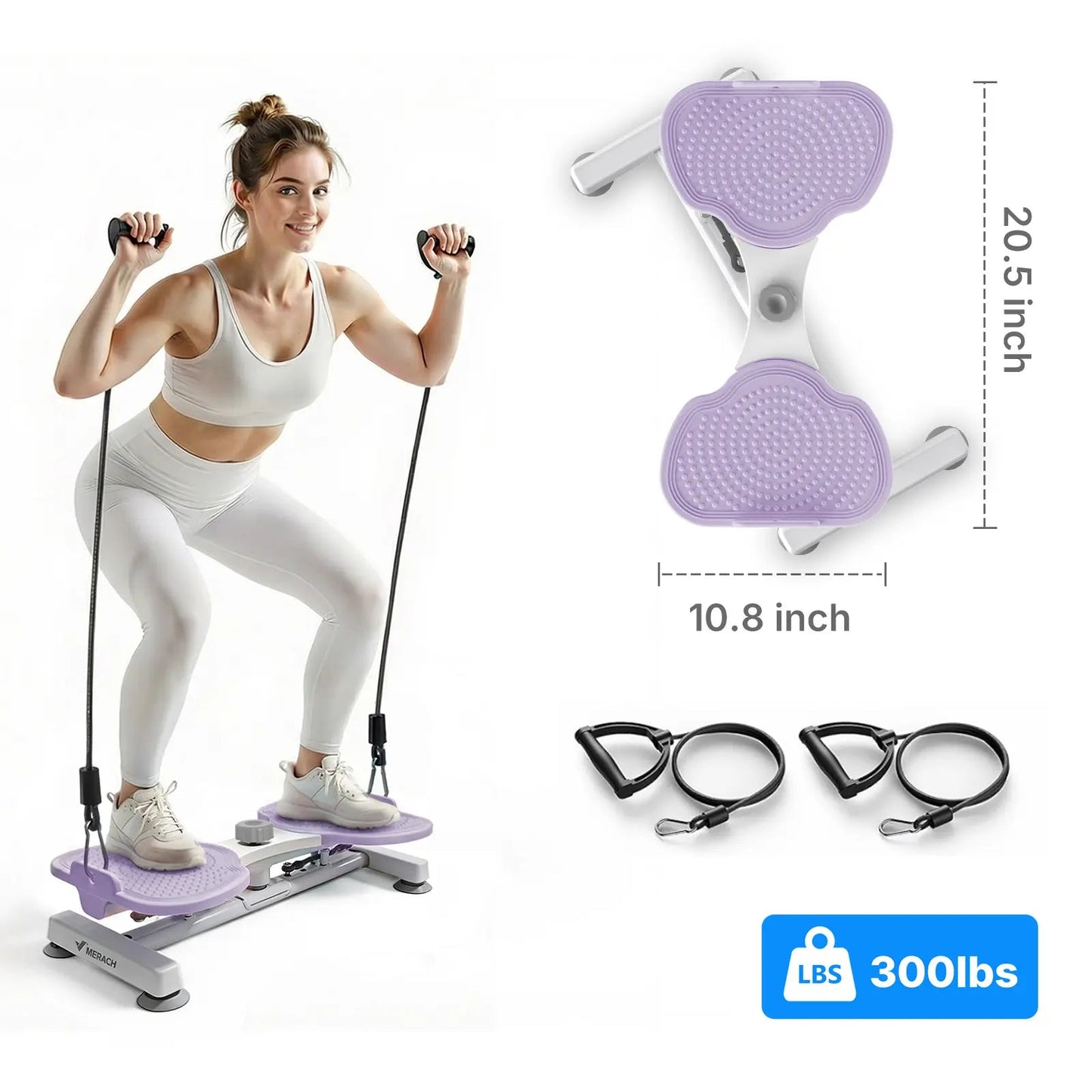 Fitness Essentials Merach waist twister machine with resistance bands, abdominal shaper for core workouts and aerobic exercise at home.