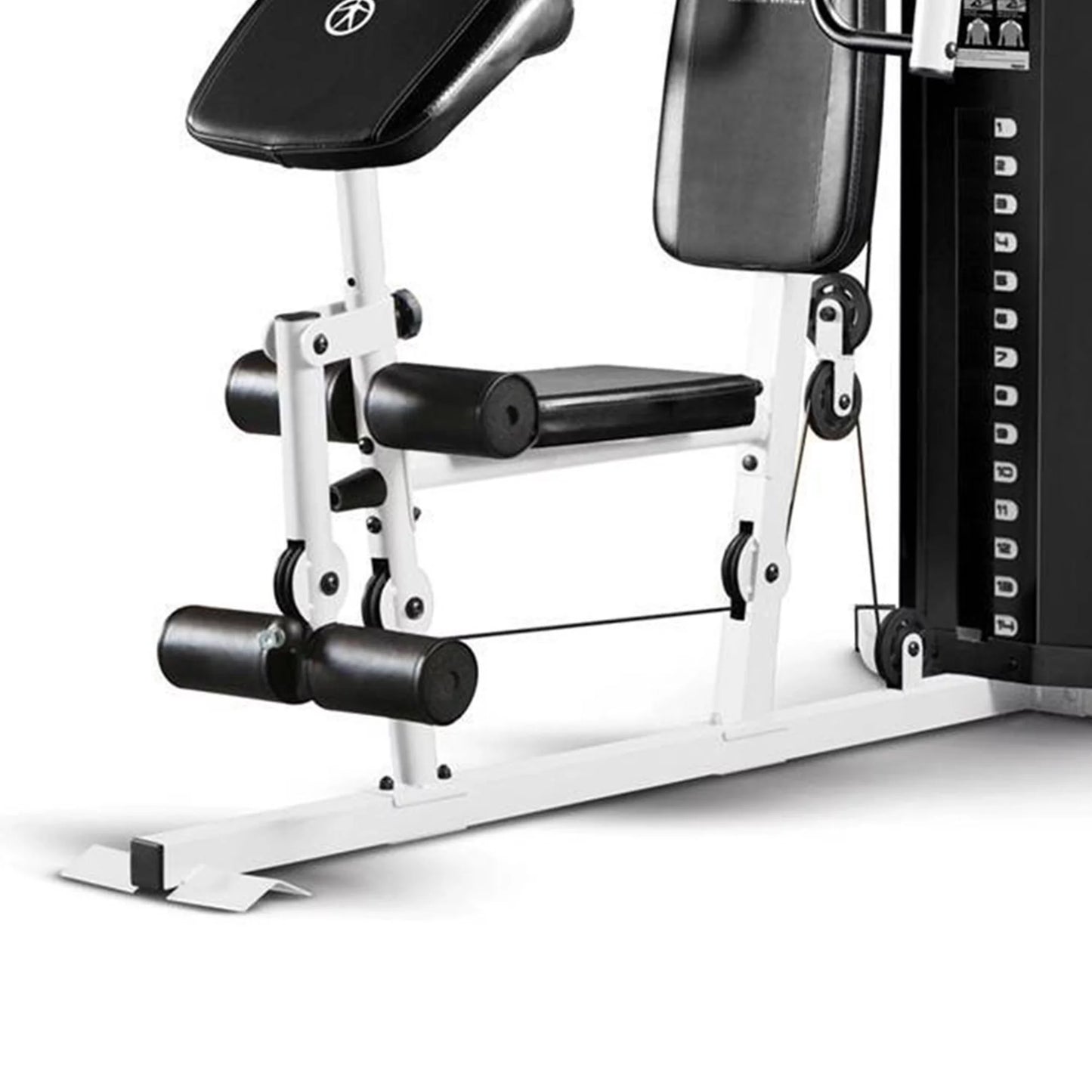 Home gym workout station with weights by Fitness Essentials, fully body training system for strength and fitness exercises.