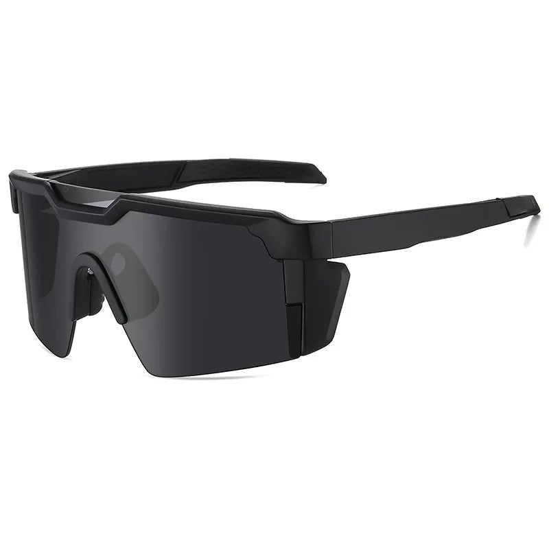 Photochromic polarized safety sunglasses for men and women, oversized vintage aviator style with UV400 protection.
