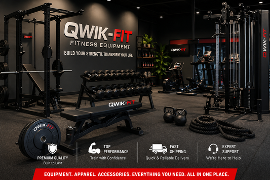 Premium home and commercial fitness equipment from Qwik-Fit including strength training machines, cardio equipment, and workout accessories.