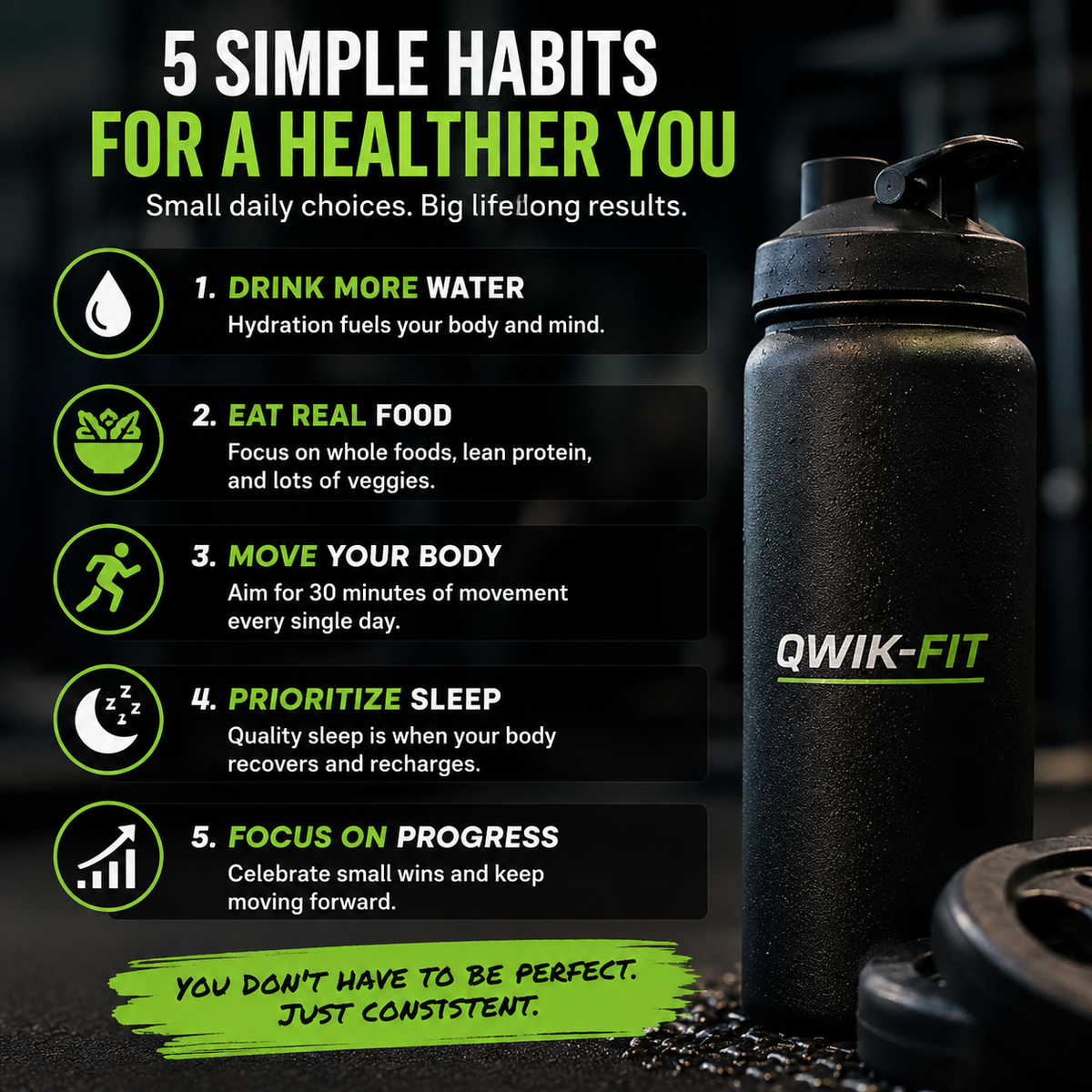 Image illustrating 5 simple healthy habits for a healthier you, emphasizing healthy daily habits for life transformation.