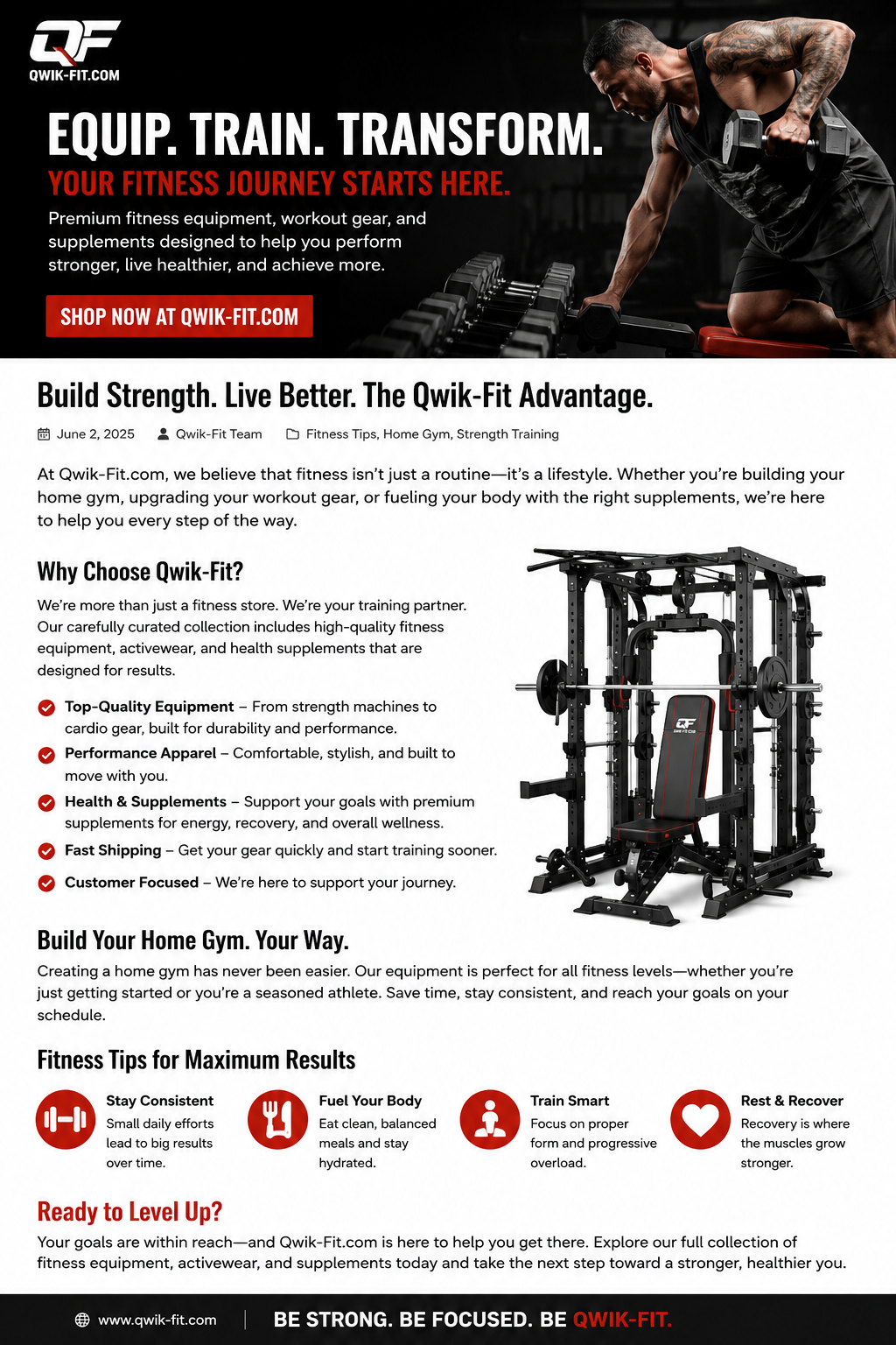 premium fitness equipment for home gym