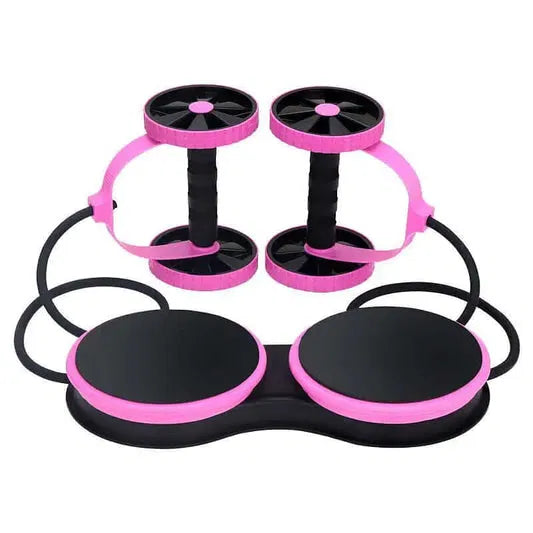 Compact pink and black Smart Ab Roller for a core workout at home