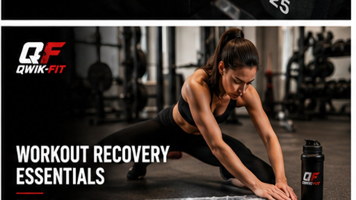 Woman stretching on a mat with workout recovery essentials; workout recovery tips for beginners.
