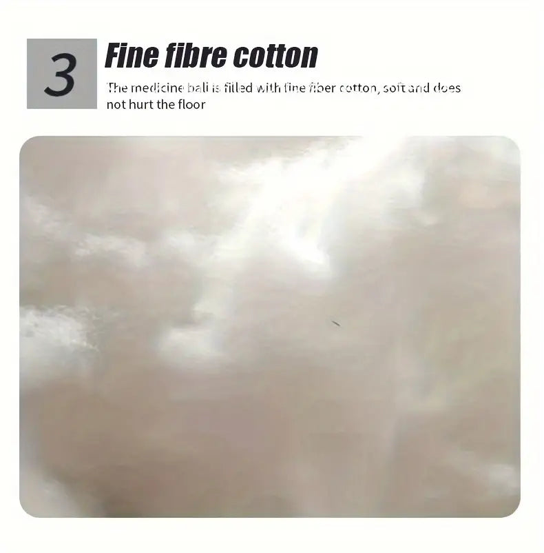 Close-up of fine fibre cotton filling for non-slip fitness ball for home workouts, soft and floor-friendly.