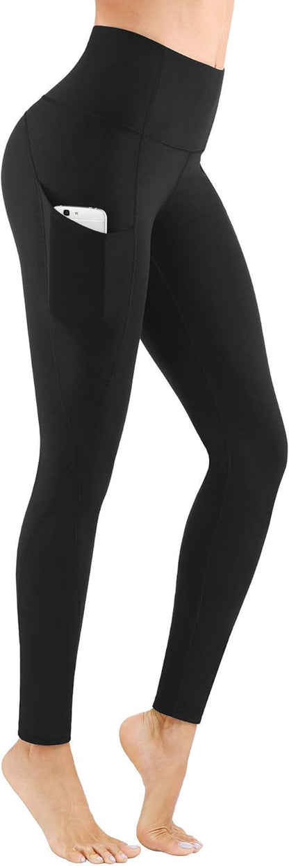 PHISOCKAT high waist women’s yoga pants with pockets, tummy control leggings for workout and active wear.