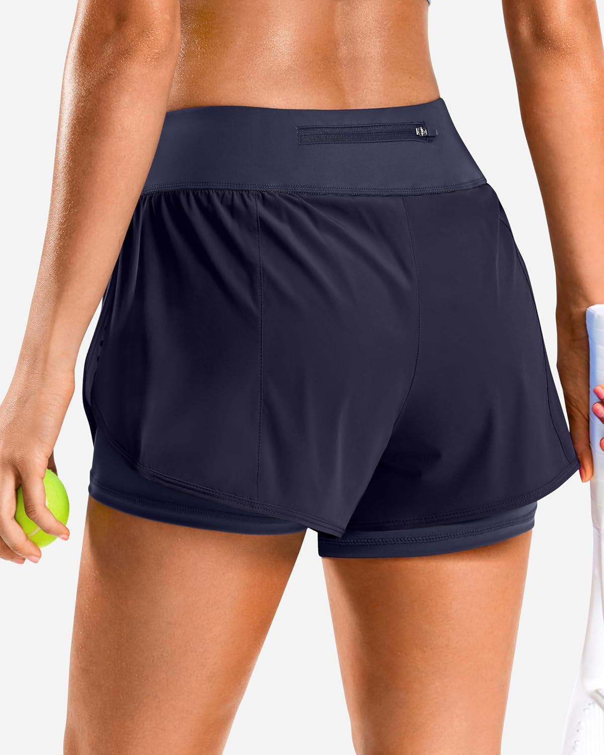 Soothfeel women's high-waisted running shorts with zipper pocket, athletic gym and yoga spandex shorts for women.