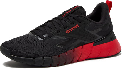 Reebok Nano Gym 1.0 men's athletic workout shoes with black and gray design, featuring supportive cushioning and breathable mesh.