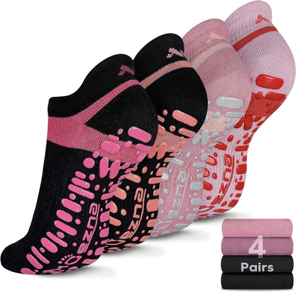 Muezna non-slip yoga socks for women with grip soles, ideal for pilates, barre, and hospital use, size 5-10.