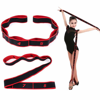 Elastic yoga pull strap belt by Fitness Essentials, ideal for Latin dance, Pilates, stretching, and fitness exercises.