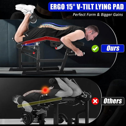 ANCHEER Leg Extension Machine - 400LBS Heavy-Duty 11-Position Adjustable Leg Curl Trainer, Multifunctional Workout Station, Quad Hamstring Glute Equipment with Lumbar Support, Compact Home Gym for Small Spaces,Outdoorfun,Summerwins,Father'Sdaygifts