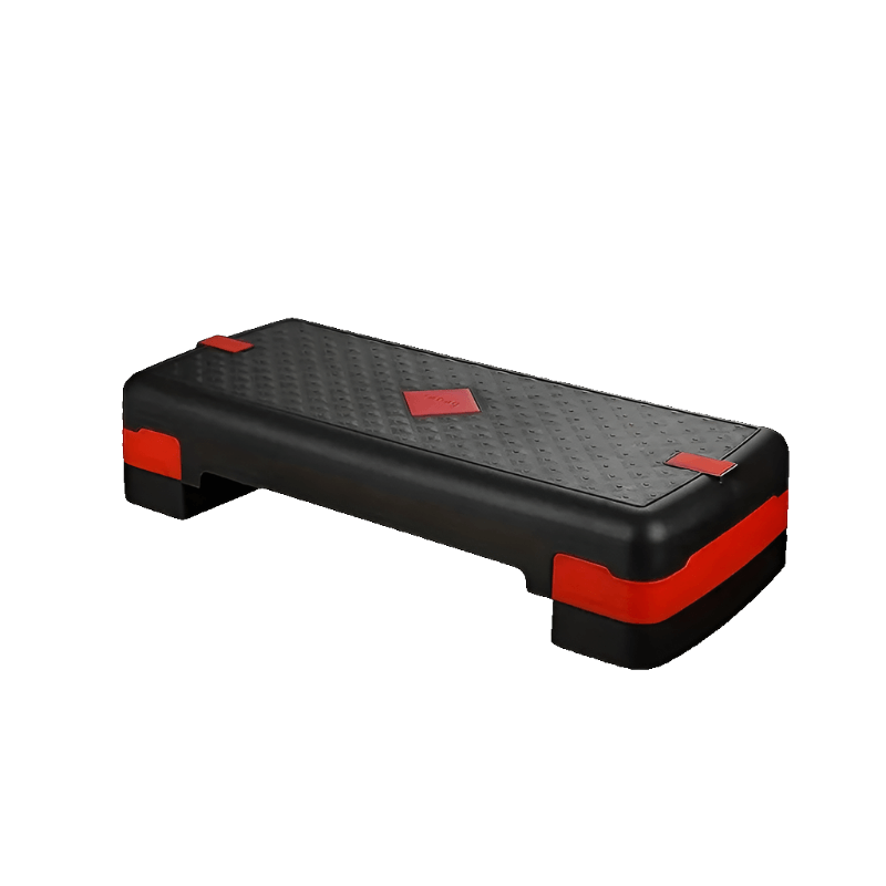 Adjustable fitness pedal with pull rope, perfect for home workouts, featuring a sleek black and red design.