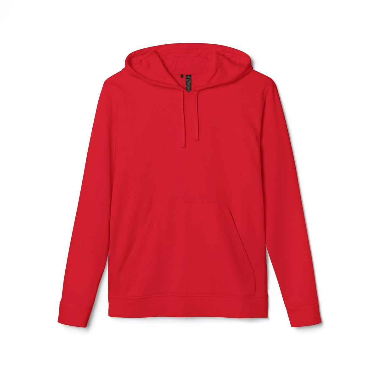 Red Adidas hoodie athletic pullover featuring a comfortable design and versatile athletic styling.