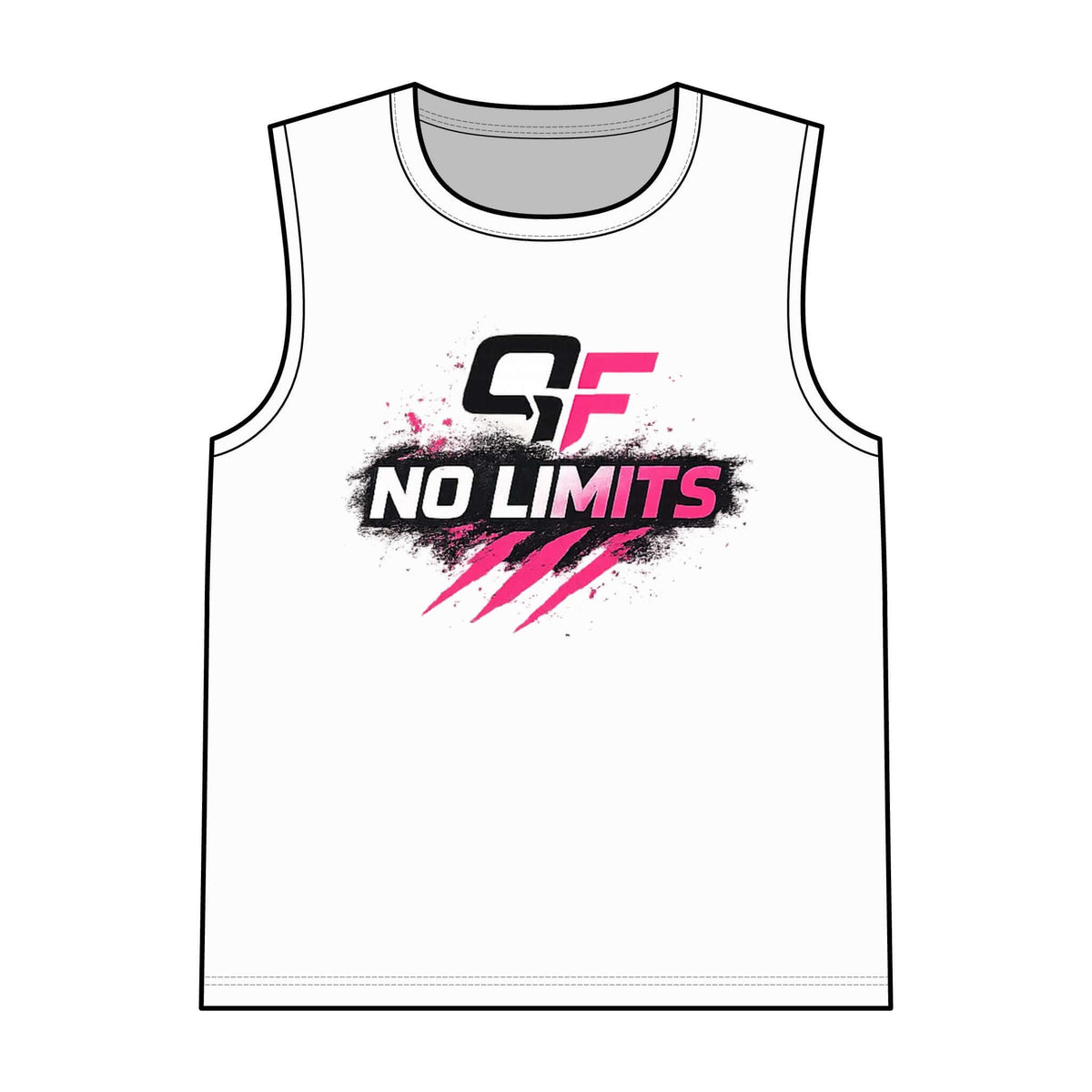 No Limits Tank Top featuring a vibrant graphic, perfect for active wear and workouts - graphic athletic sleeveless tank top.