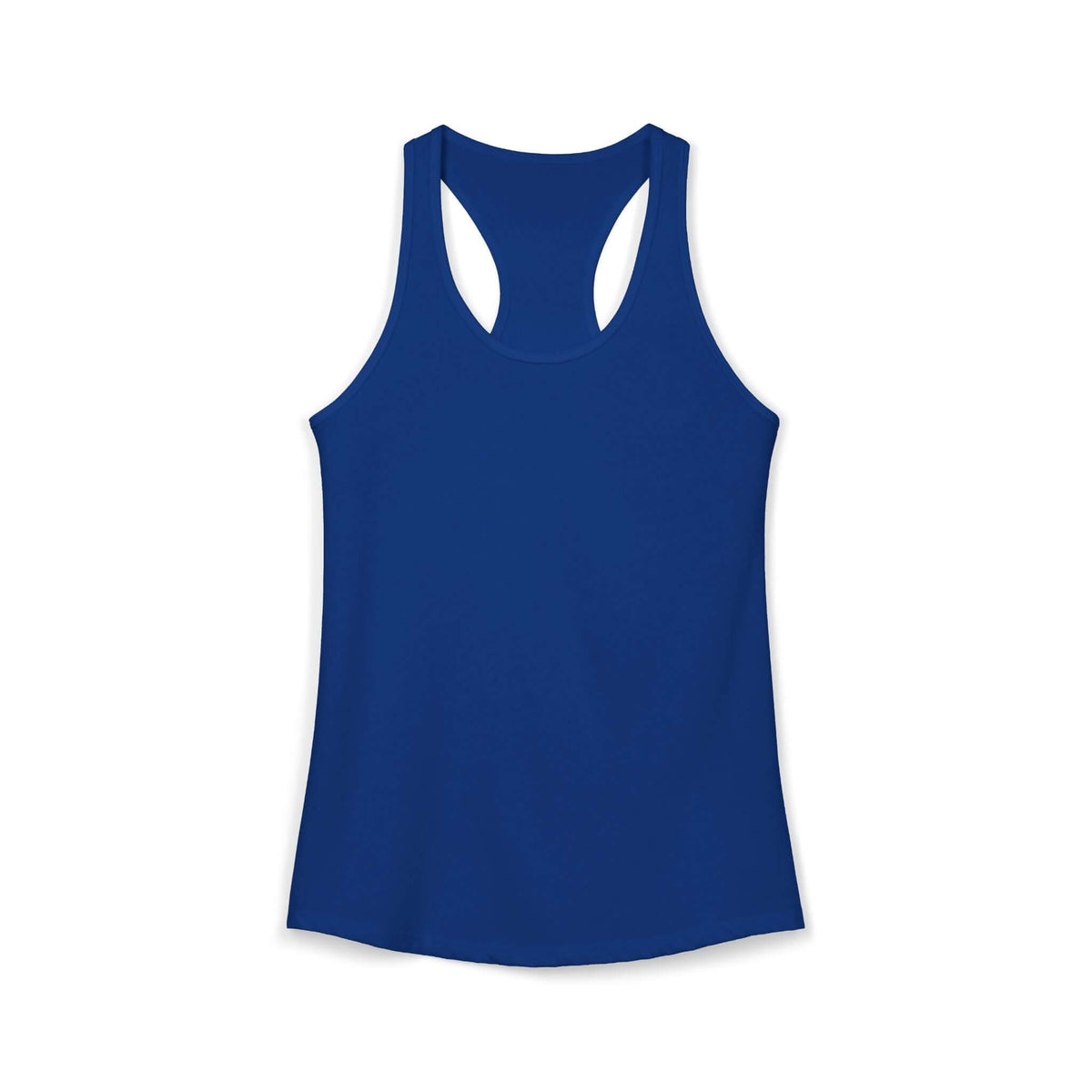 Lightweight women's racerback workout tank in Solid Royal color, ideal for gym sessions and casual wear.