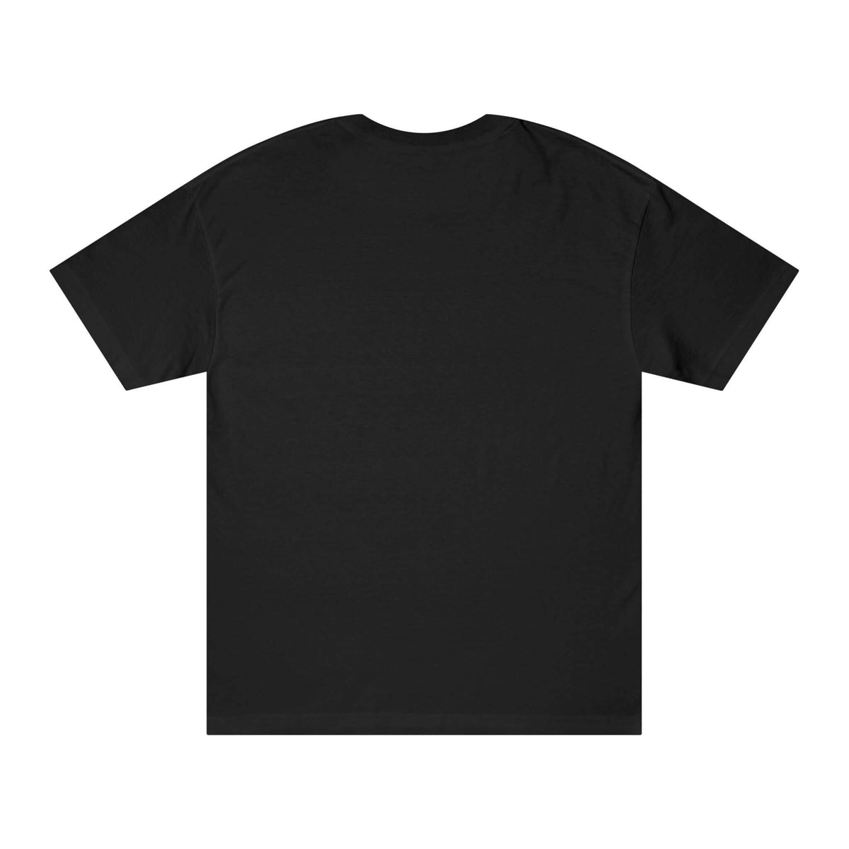 Back view of a black unisex workout t-shirt, perfect for gym workouts and casual wear.