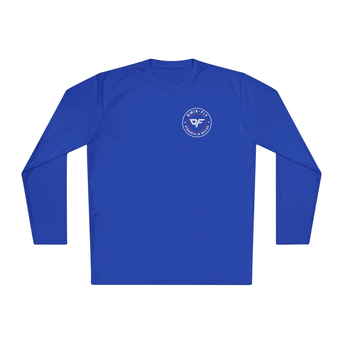 Coastal compass long sleeve tee in True Royal blue color, featuring a comfortable design for active wear.