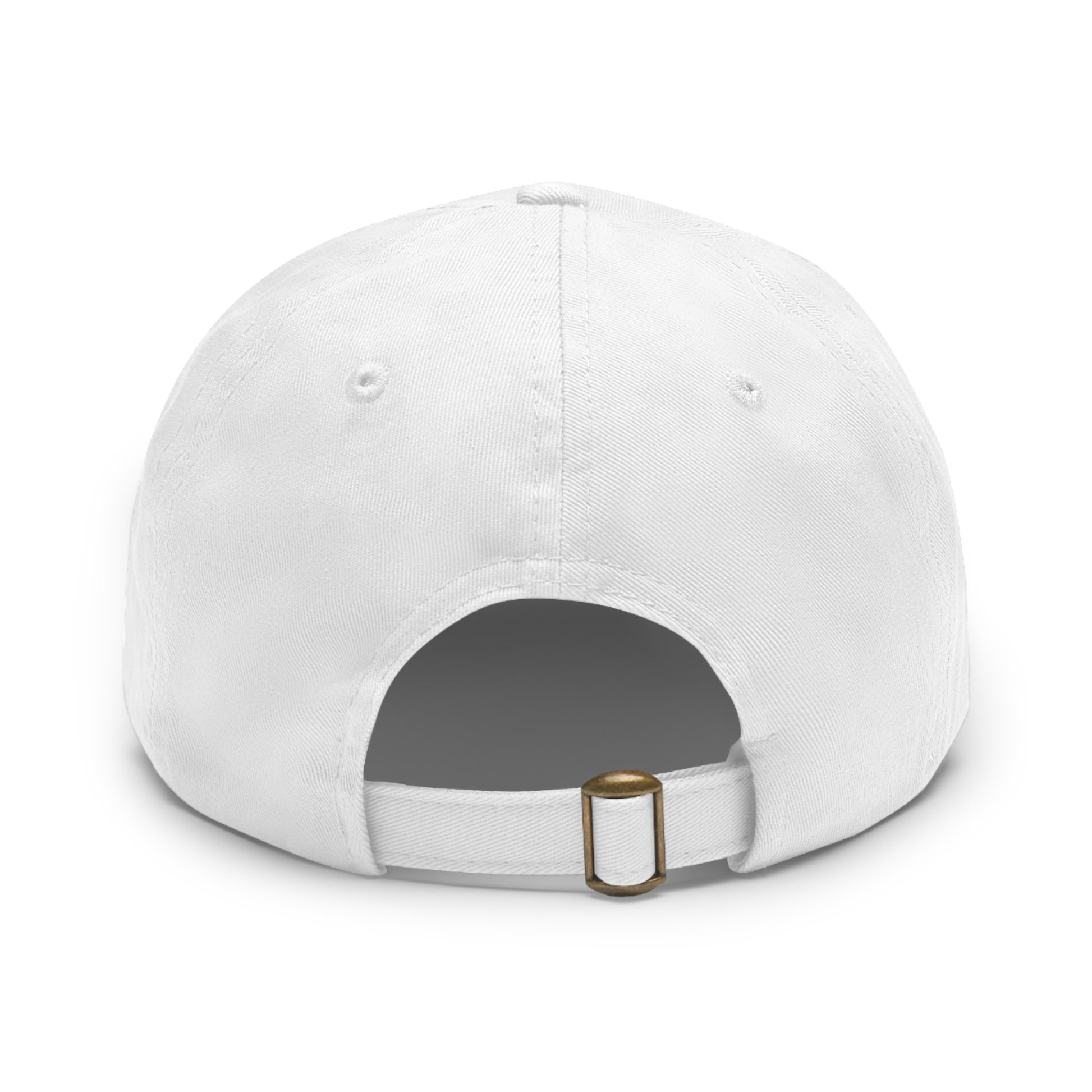 Qwik-Fit Leather Patch Dad Hat by Printify featuring a classic baseball cap design with a leather patch, casual and stylish headwear.