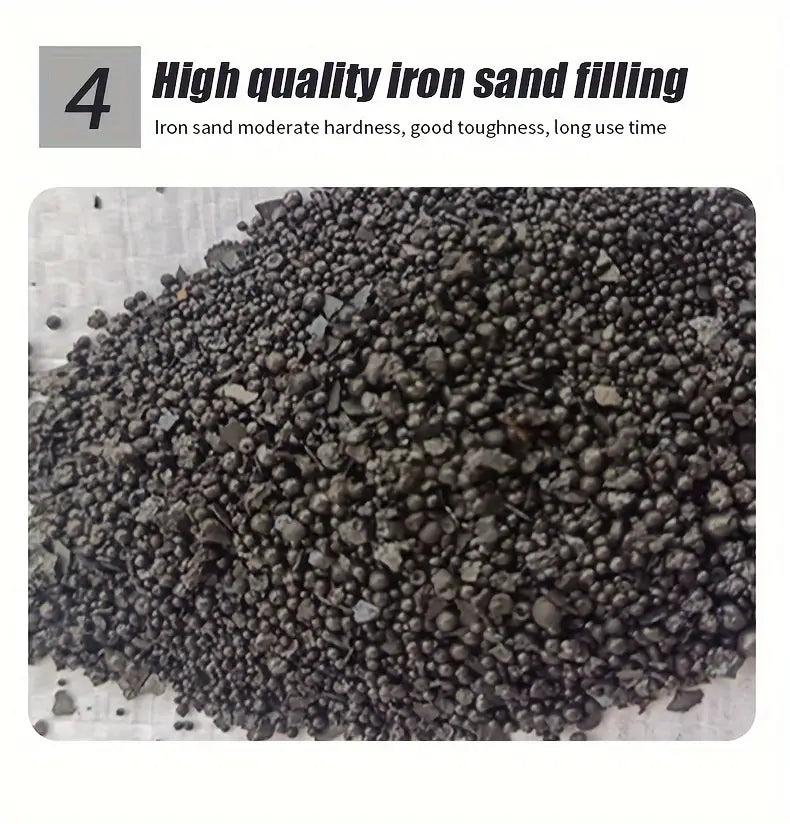 High quality iron sand filling features moderate hardness and good toughness for long use time.