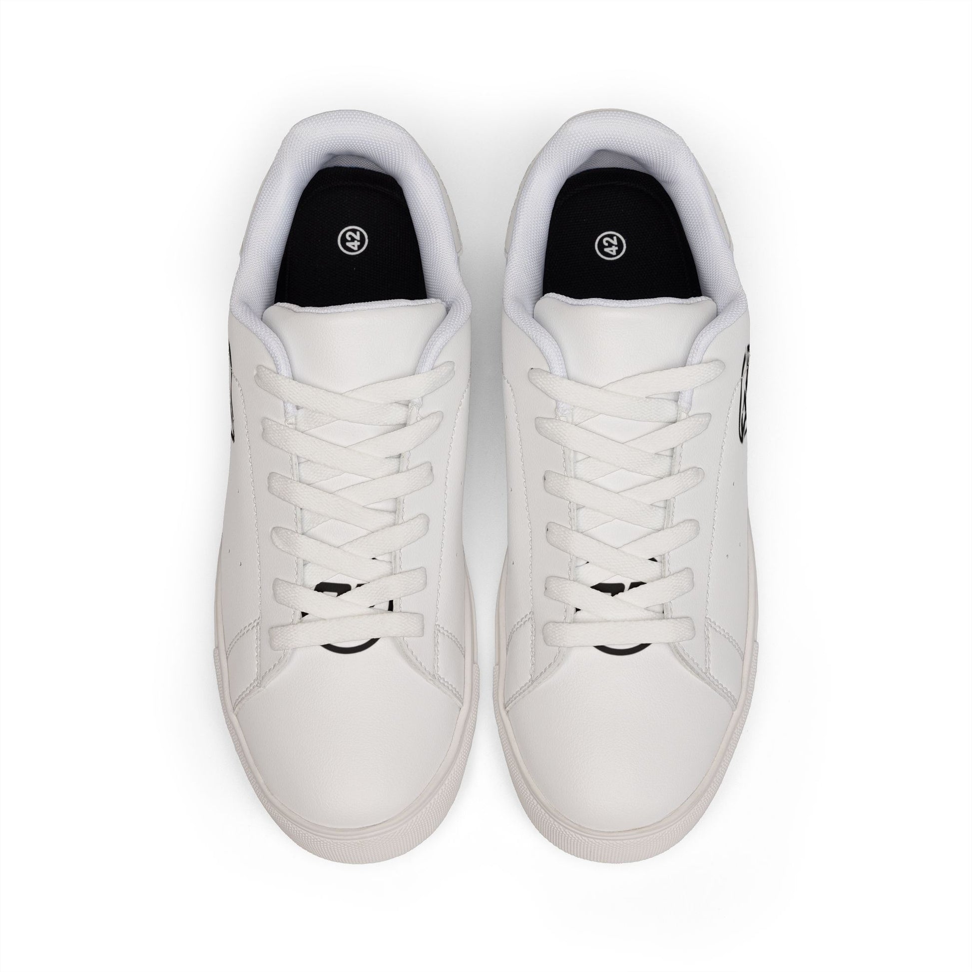 Men's low-top leather sneakers from Printify, stylish shoes with smooth leather upper and casual lace-up design.