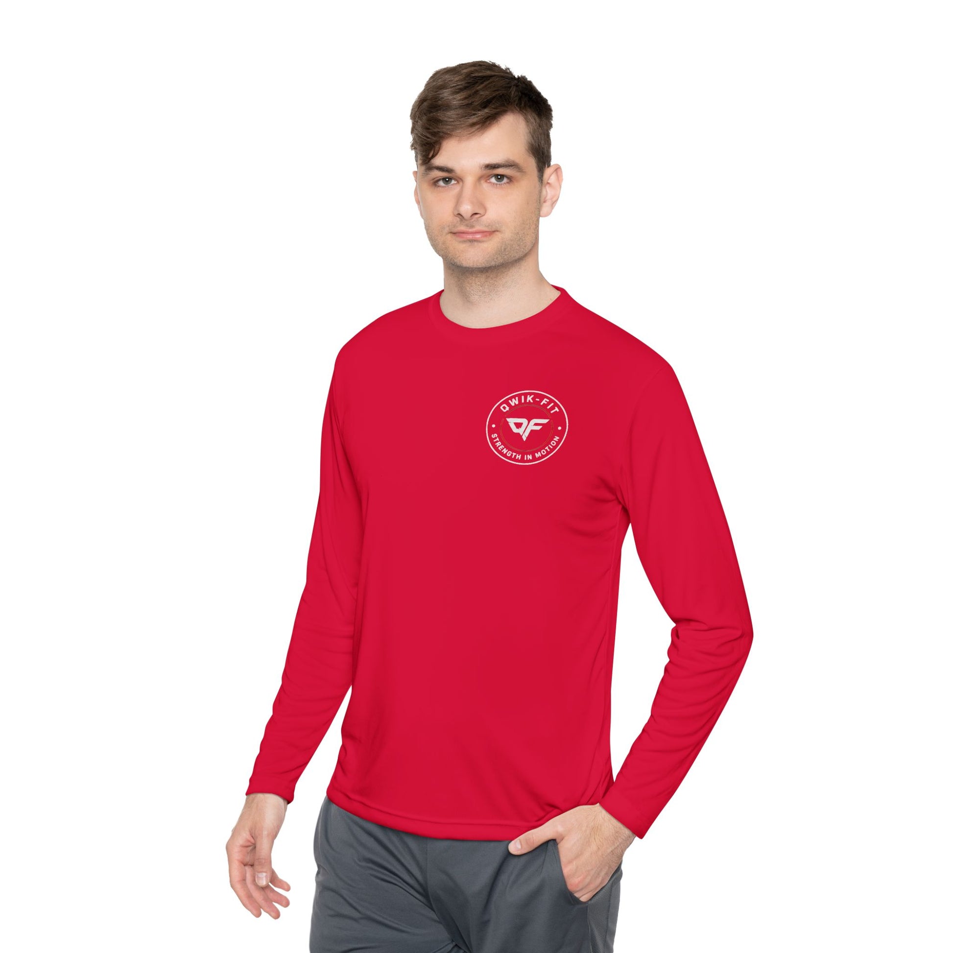 Printify Adventure Crew long-sleeve tee featuring a Coastal Compass logo on the front, casual outdoor-inspired apparel.