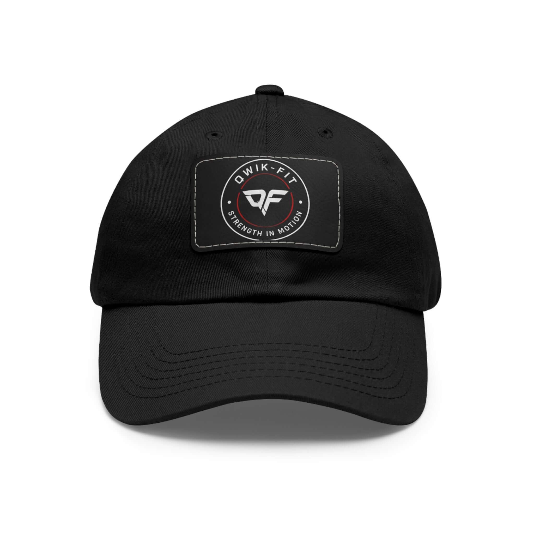 Qwik-Fit Leather Patch Dad Hat - Strength in Motion Baseball Cap product image 1