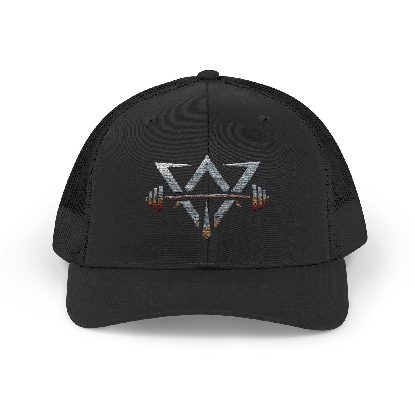 Printify snapback trucker cap with adjustable mesh back and flat brim, featuring a stylish, casual hat design.