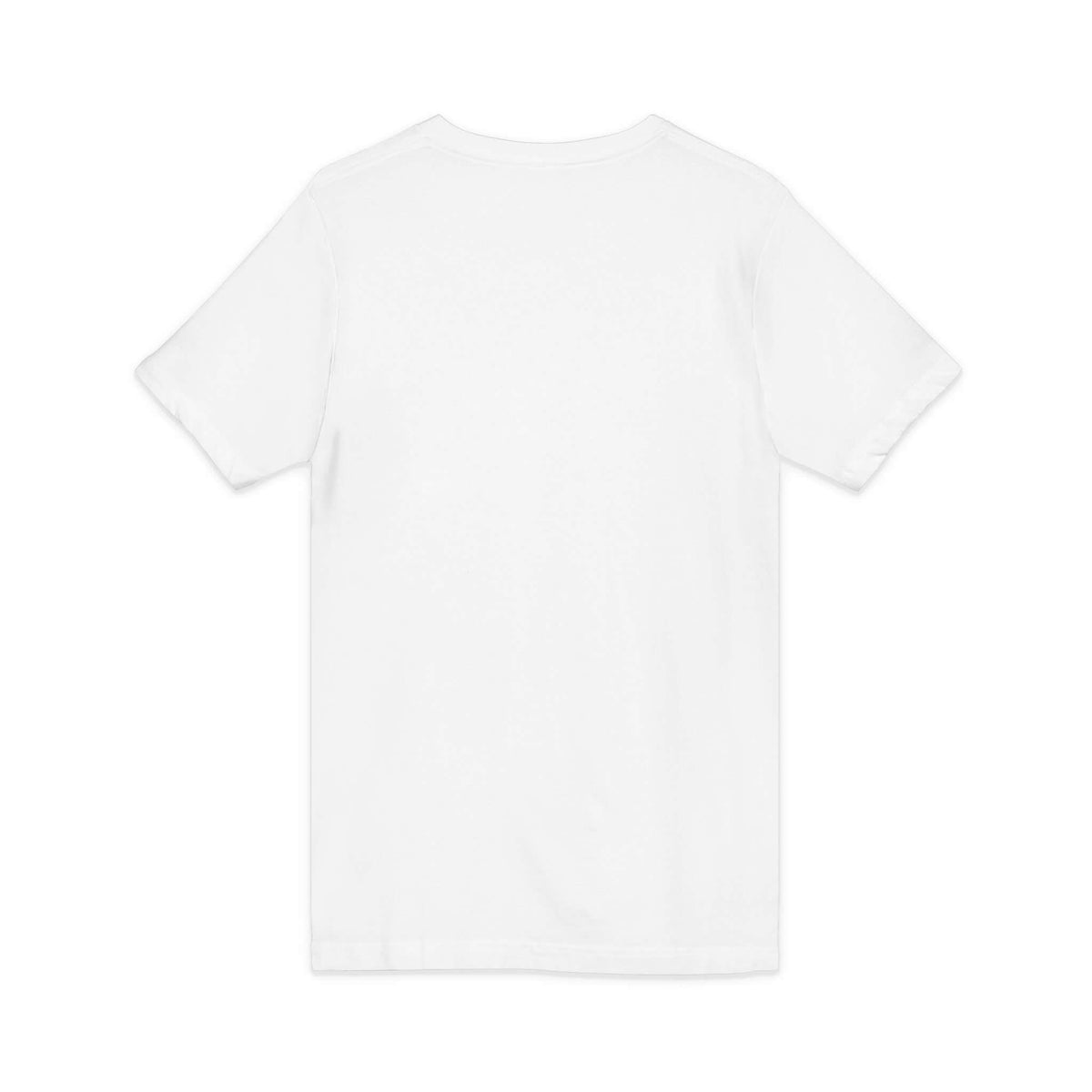 White Qwik-Fit V-Neck Workout T-Shirt back view, perfect for gym sessions and casual wear.
