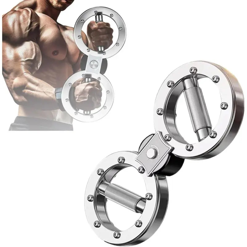 Fitness Essentials 2026 adjustable resistance speed arm strength machine with figure-8 wheel for wrist and grip training at home.