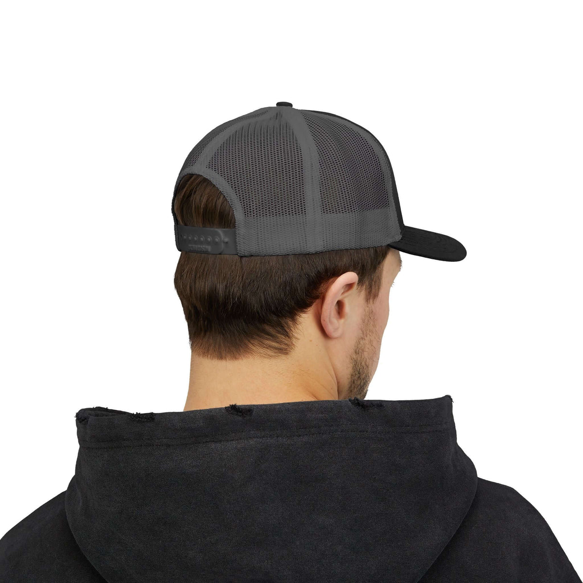 Emblem Trucker Cap - Distressed Red & White Logo Snapback product image 10