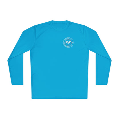 Adventure Crew long sleeve tee with Coastal Compass logo, featuring a comfortable fit and nautical-inspired design by Printify.