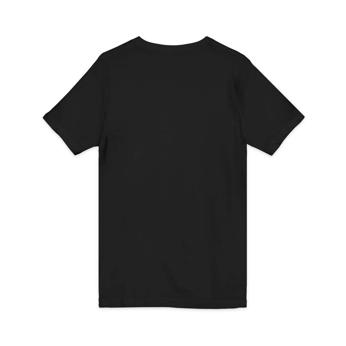 Back view of black Qwik-Fit v-neck workout t-shirt, perfect for workouts and casual wear.