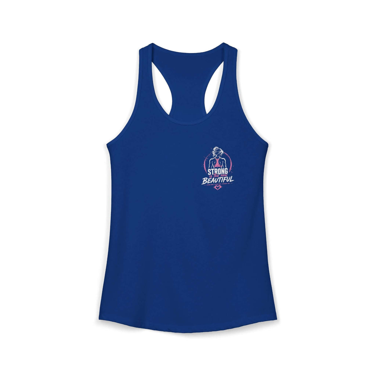 Women's Qwik-Fit Racerback Workout Tank in Solid Royal, designed for gym and casual activewear, perfect womens racerback workout tank.