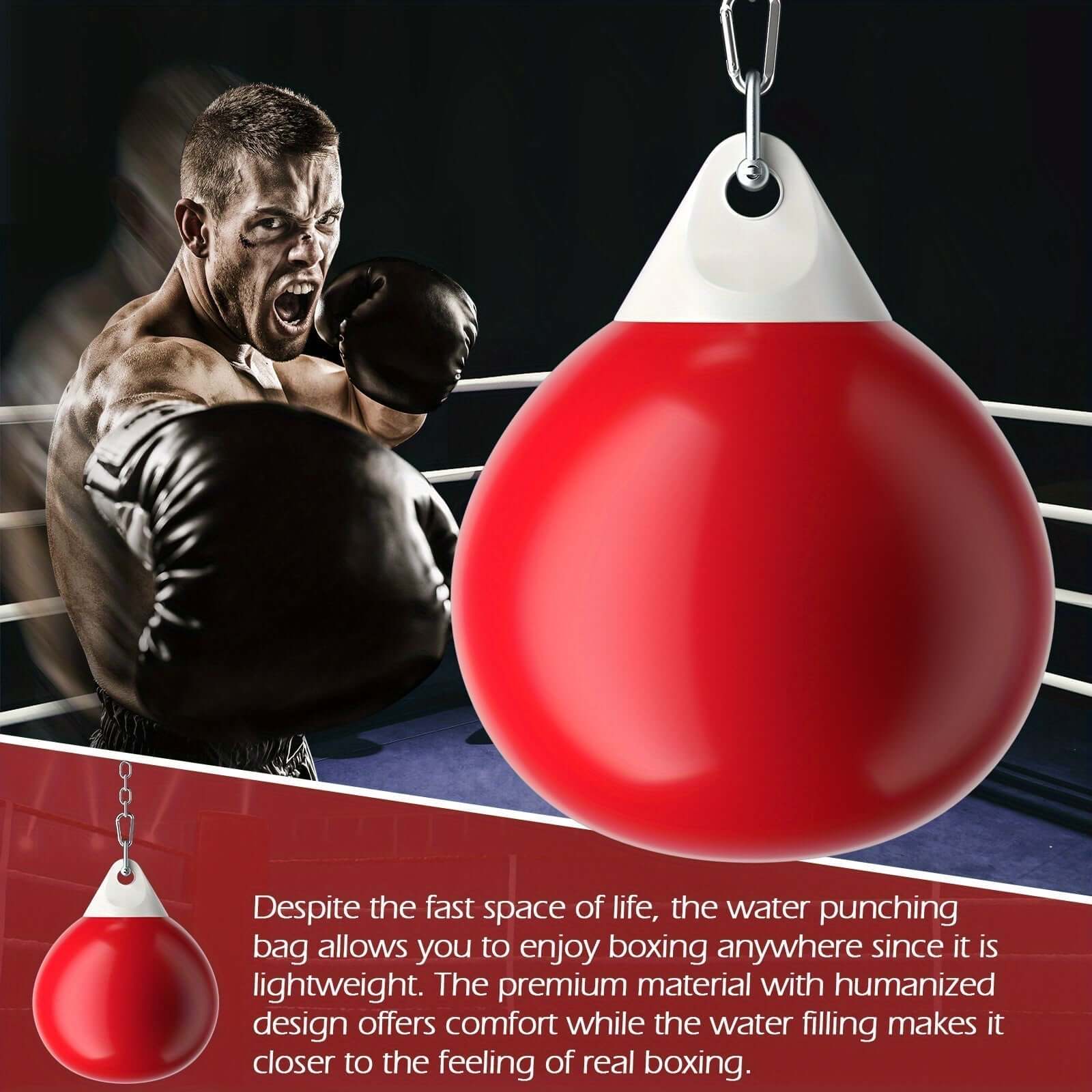 50Kg Heavy-Duty Water Punching Bag(Red)-3