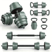 3-in-1 Adjustable Dumbbells, Kettlebell, and Barbell Weight Set – Gray