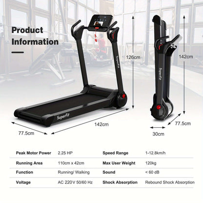 Folding Electric Treadmill 2.25HP - Black-2