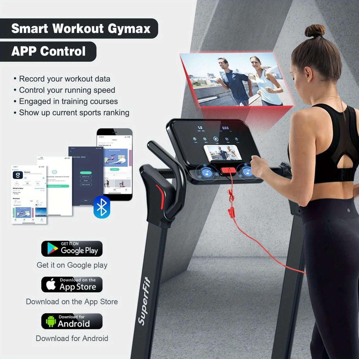 Folding Electric Treadmill 2.25HP - Black product image 4
