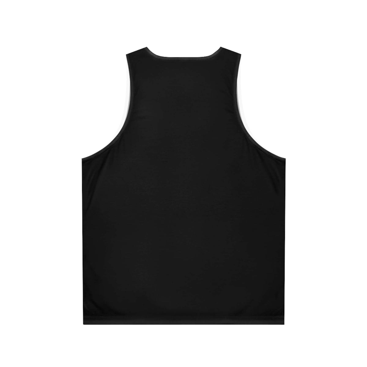 Back view of a Recycled Polyester Athletic Tank Top in black, ideal for workouts and casual activewear.