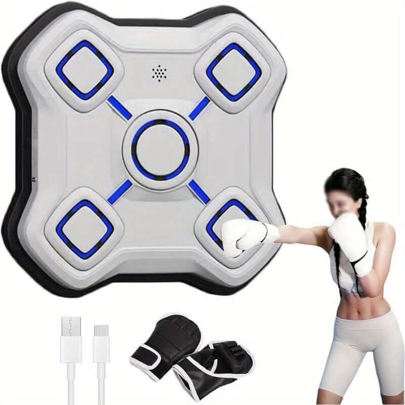 Smart wall-mounted boxing training machine in action, showcasing durable design for effective workouts.