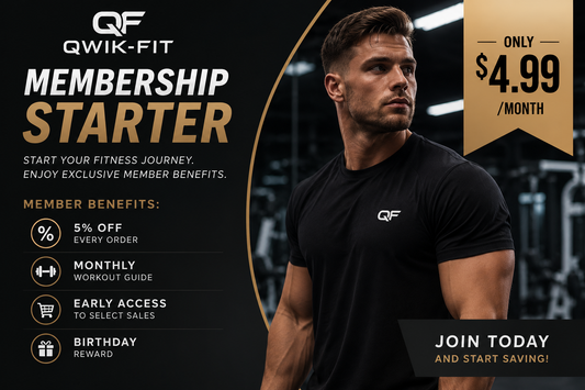 Qwik-Fit Membership Starter image promoting the basic membership plan for fitness enthusiasts.