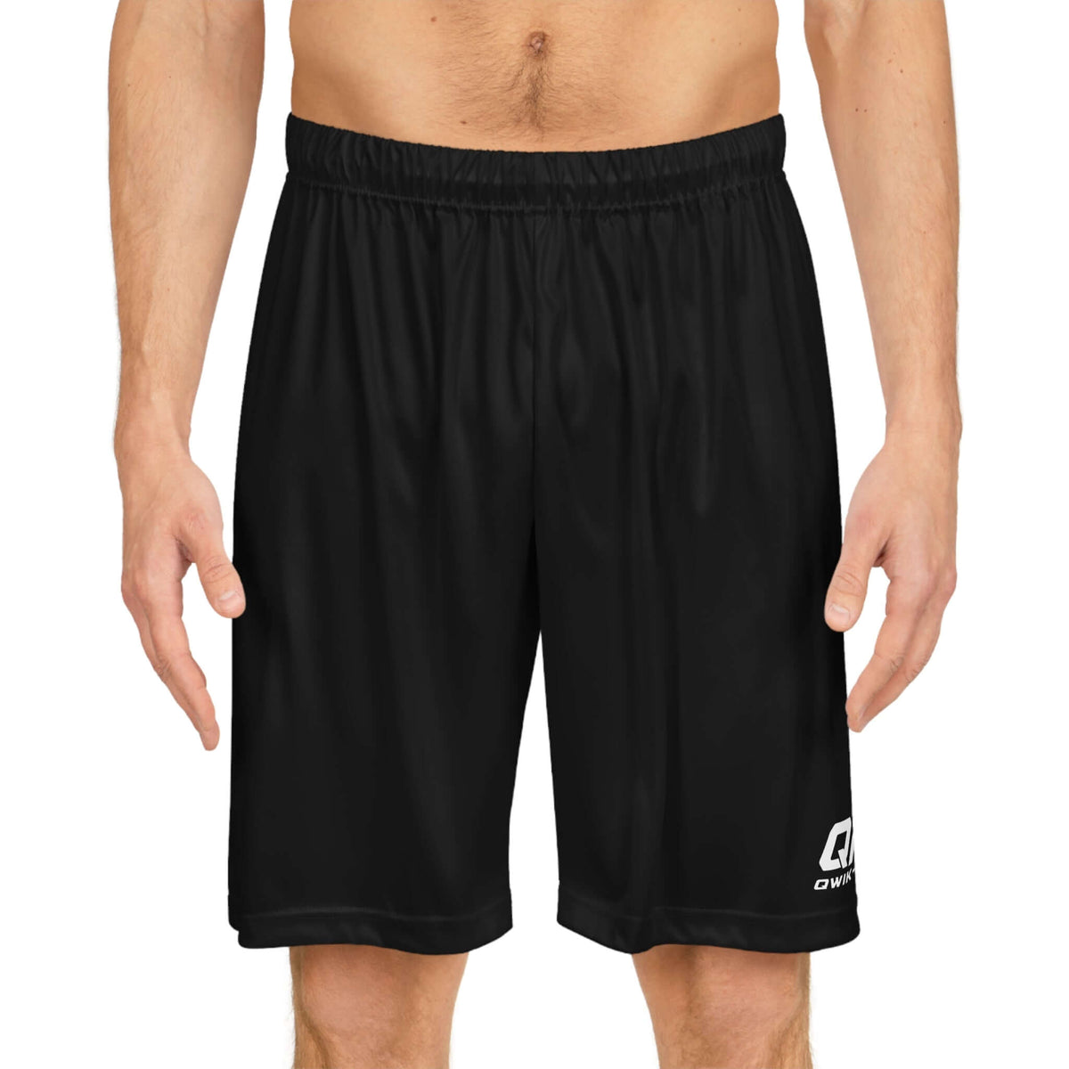 Youth moisture-wicking basketball shorts in black, perfect for active sports, training, and gym workouts.