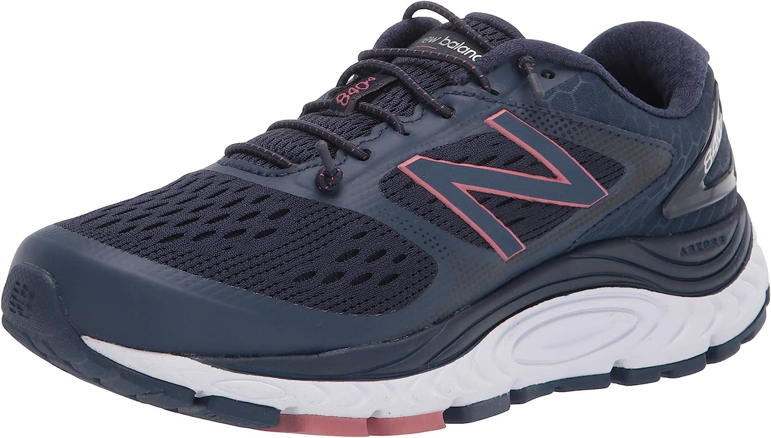 New Balance Women's 840 V4 running shoes with white and gray breathable mesh and supportive cushioning.