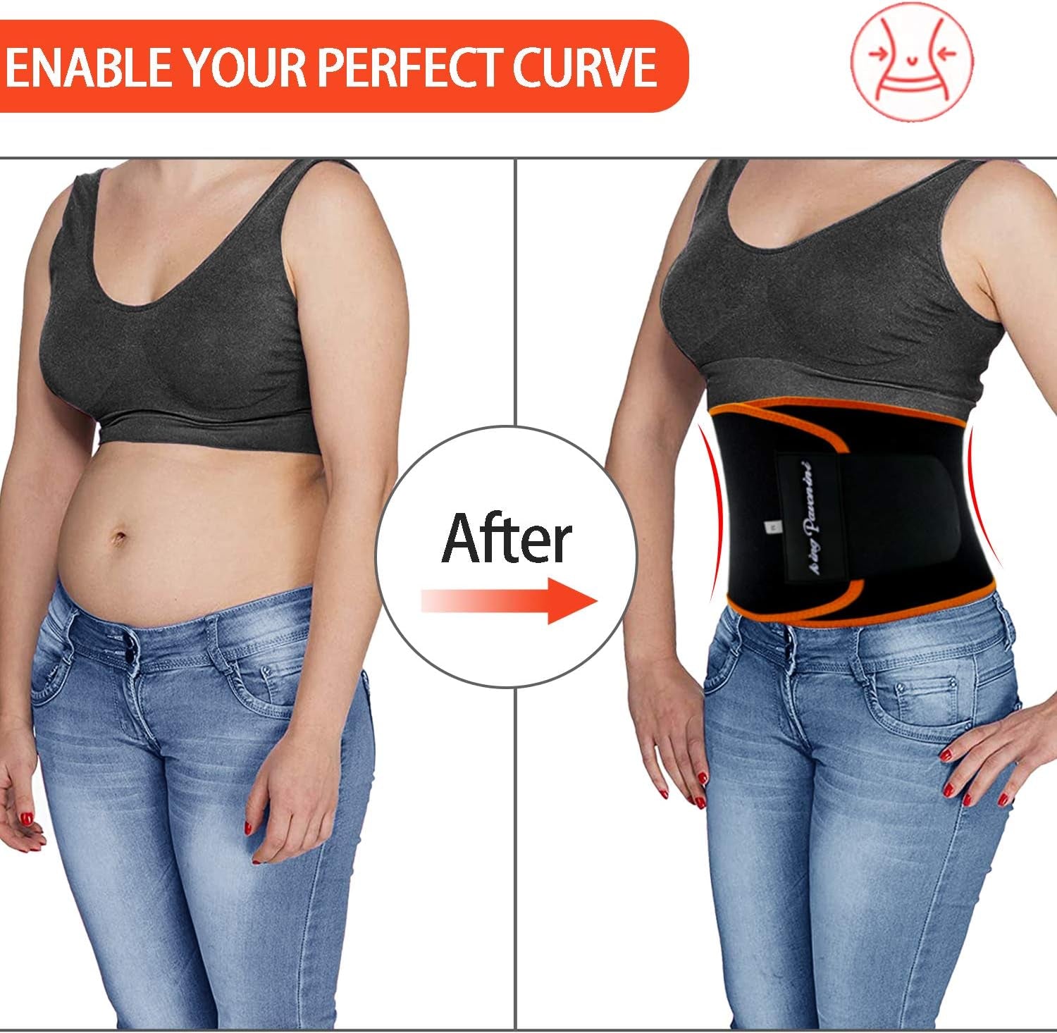 Kingpavonini waist trimmer belt for women and men, plus size sweat waist trainer for enhanced workout support.