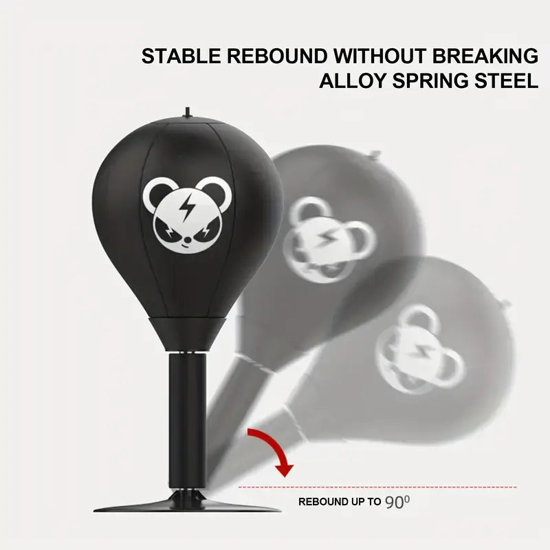 Desktop Boxing Ball for stress relief with stable rebound from alloy spring steel, ideal for home workouts.