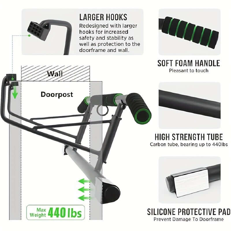 3-in-1 Doorway Pull-Up Bar Home Fitness Trainer product image 4
