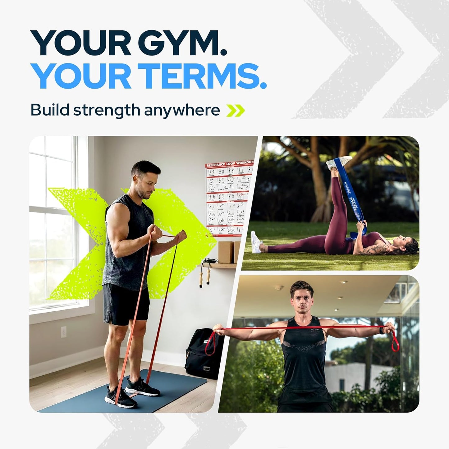Pull up Assistance Resistance Bands - Long Loop Power Bands for Men and Women - Strength Power Flexibility Training at Home & Gym - Ebooks & Workout Chart Included by Iron Core Fitness